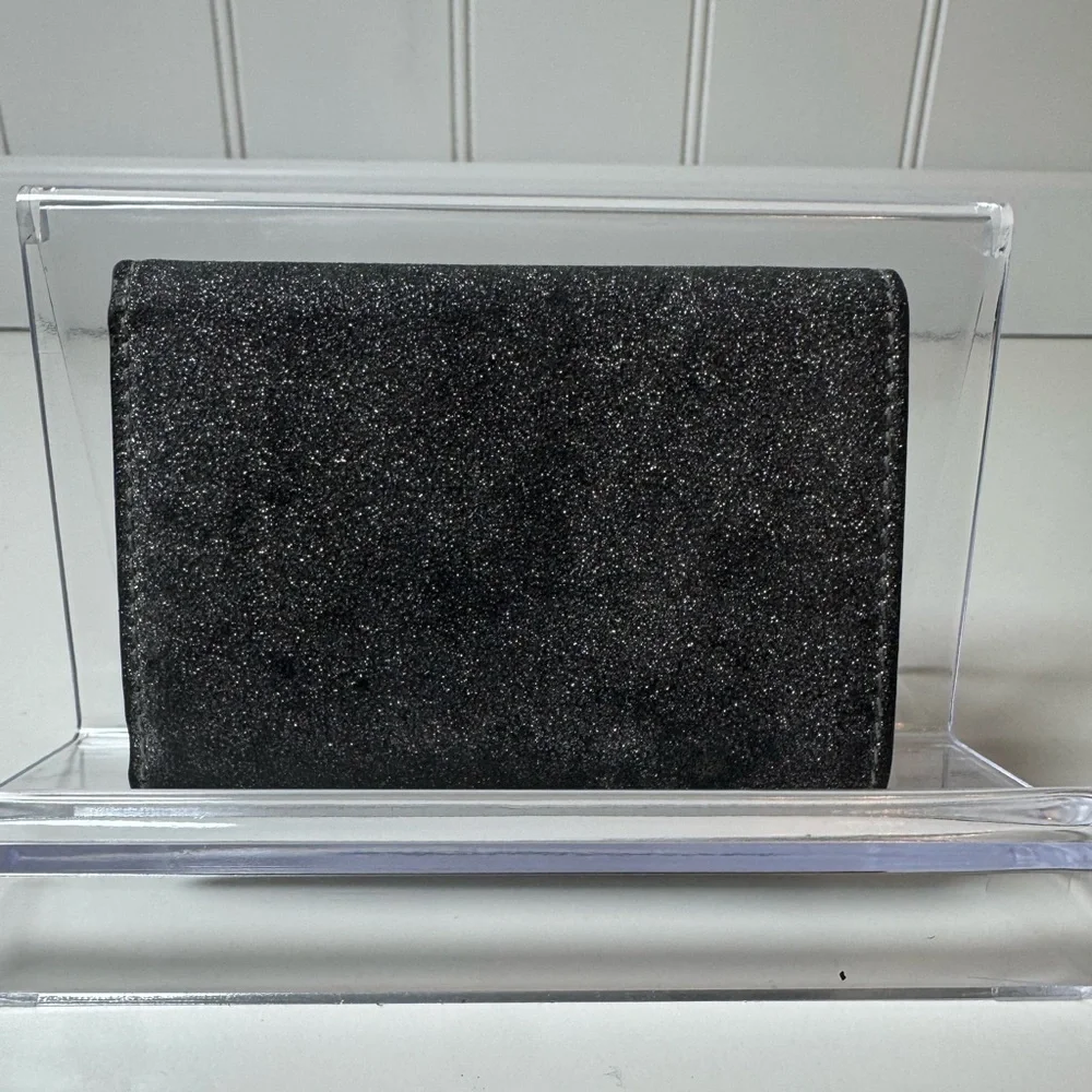 Balenciaga Women’s Mini Wallet in Glitter Calfskin Charcoal
